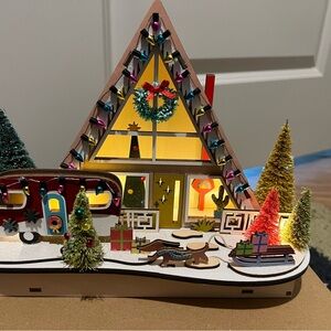 World Market Laser Cut Wood Mid Century Christmas Display (A Frame House)